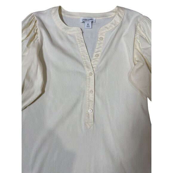NEW Studio Park Womens XS White Button-Up Long Balloon Sleeve Top Boho Chic - Picture 12 of 16